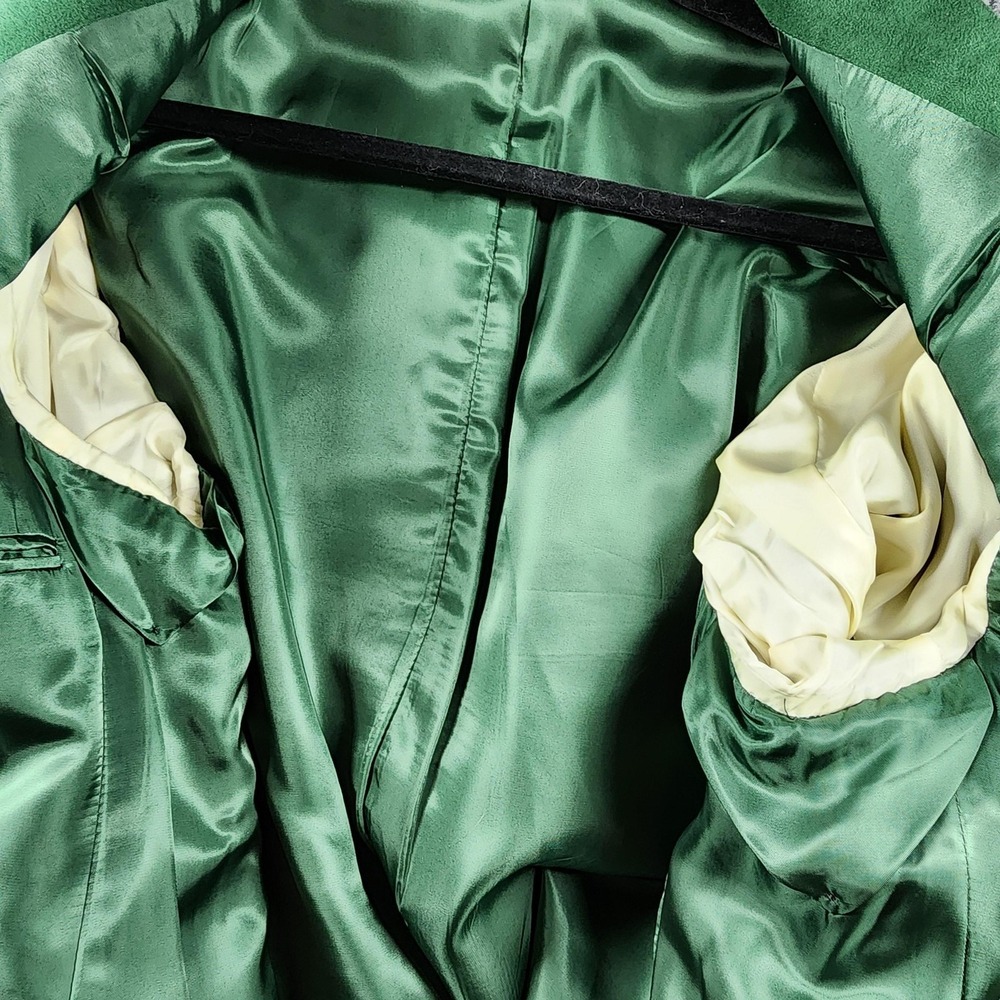 Vintage ClanHall Green Suede Leather Blazer Mens 44 Sport Coat Union Made in USA - Picture 13 of 16